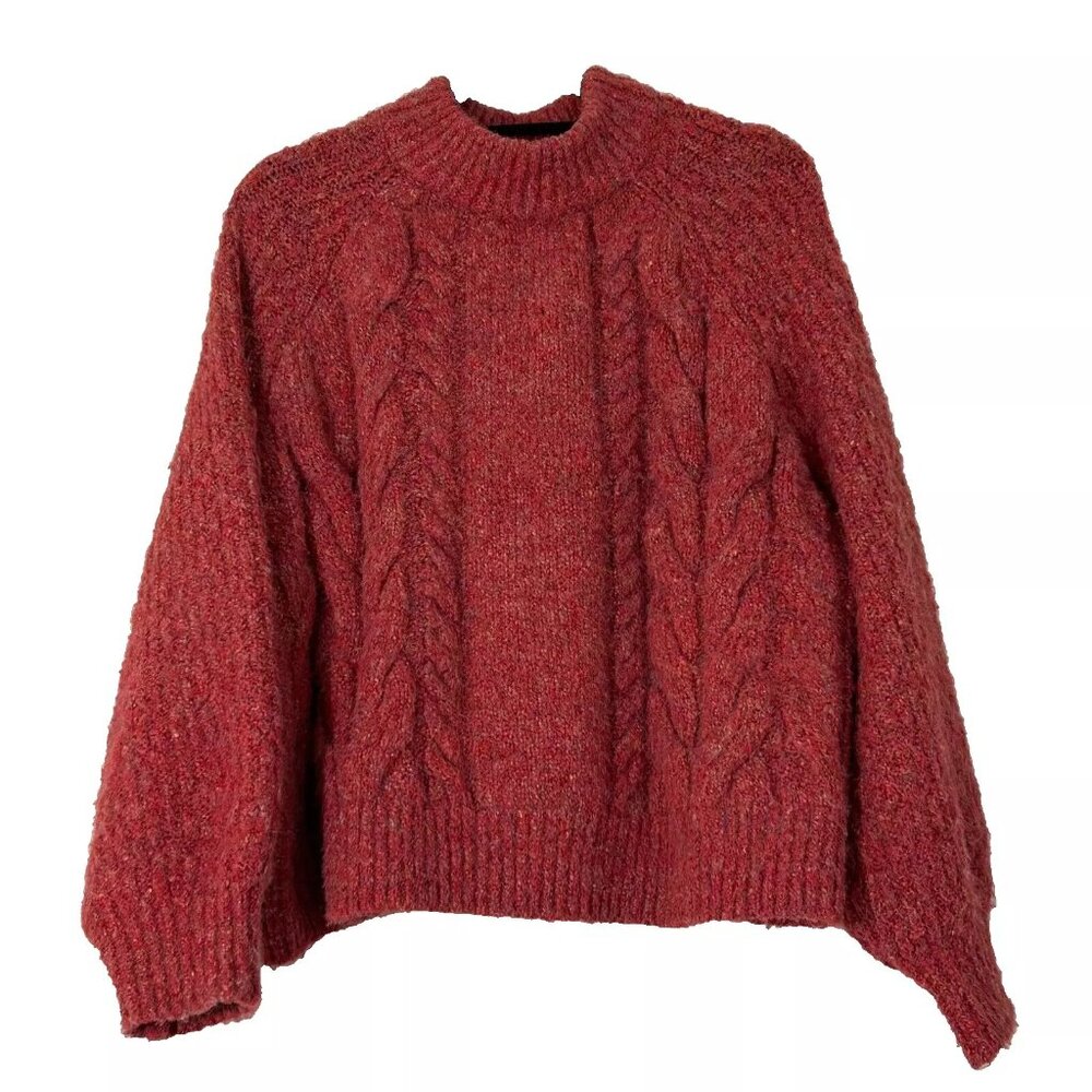 Universal Thread Mock Neck Cable Knit Cropped Sweater plus size XXL